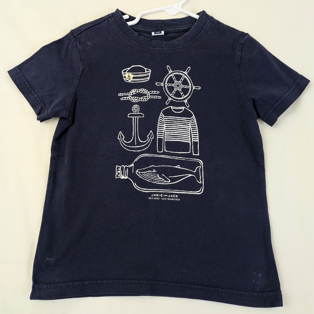 Janie & Jack Navy Nautical T ~ sz 5